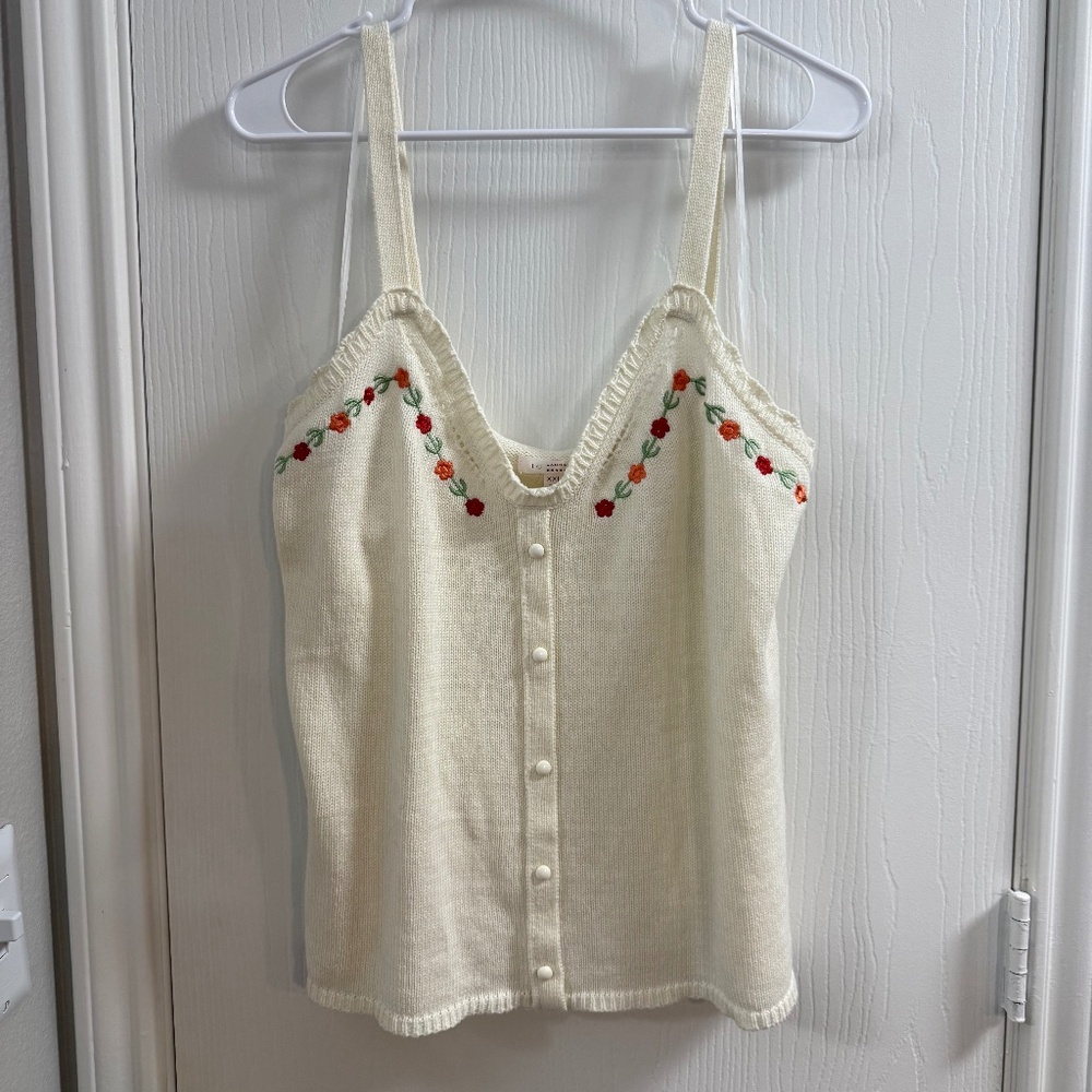 NWOT LC Lauren Conrad Embroidered Sweater Tank Top - XXL